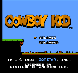 Cowboy Kid (USA) Title Screen